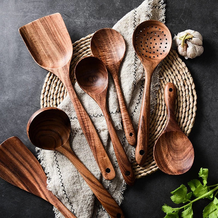 AcaciaCraft - Wooden Cooking Utensil Set