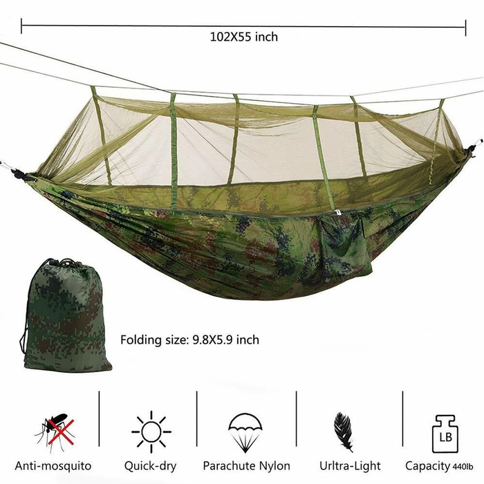 SkyNest - Camping Hammock with Mosquito Net