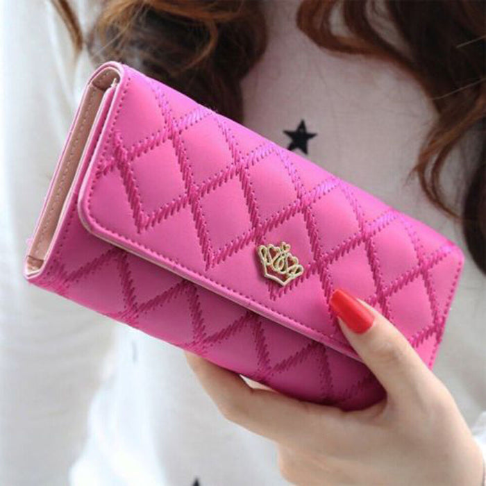 Ladies Crown Leather Wallet
