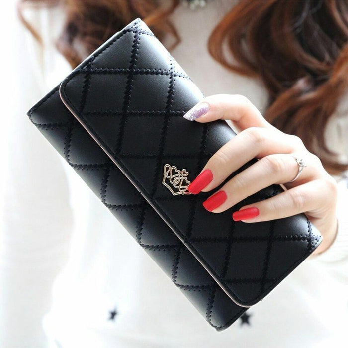 Ladies Crown Leather Wallet