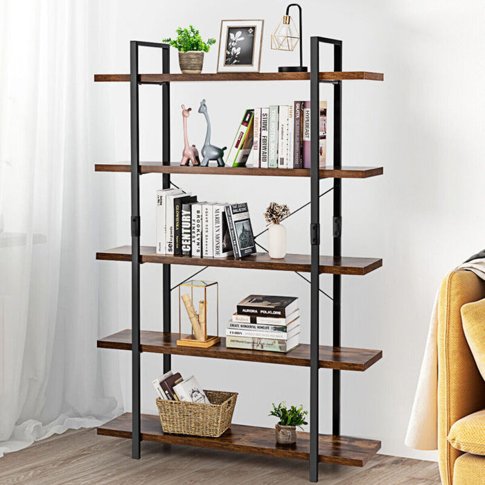 70" Wooden Ladder Bookshelves