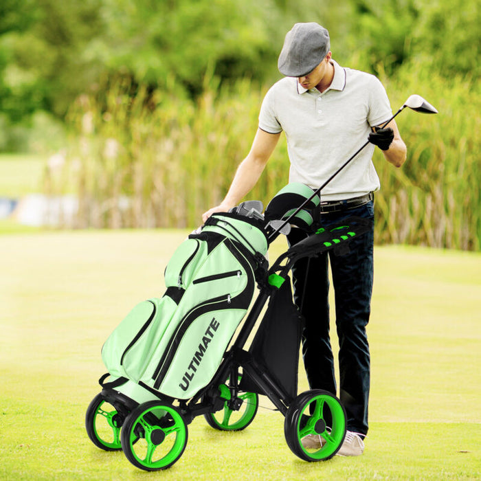 4 Wheels Golf Push Cart - Green