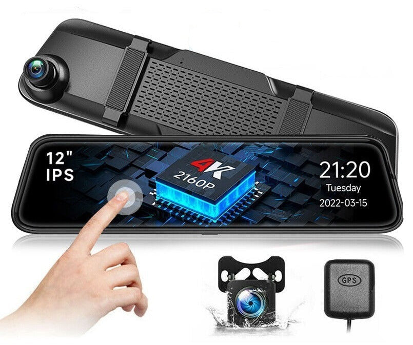 12" 4k Dash Cam Mirror