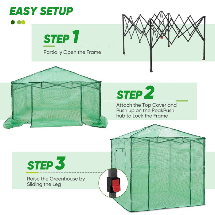 GrowLodge - Walk in Outdoor GreenHouse with 2 Shelves