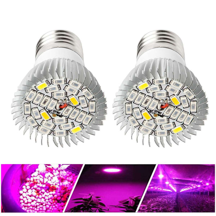 LeafBright - 100W Full Spectrum E27 LED Grow Light Bulbs