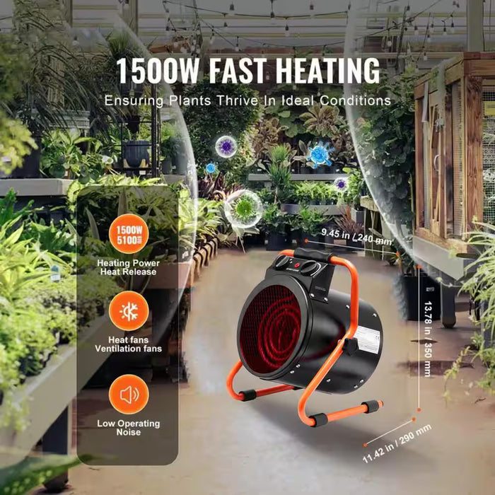 VerdantFlow - Electric Greenhouse Heater with Thermostat