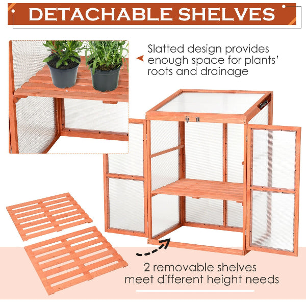 CedarSprout - Polycarbonate Greenhouse with Shelves