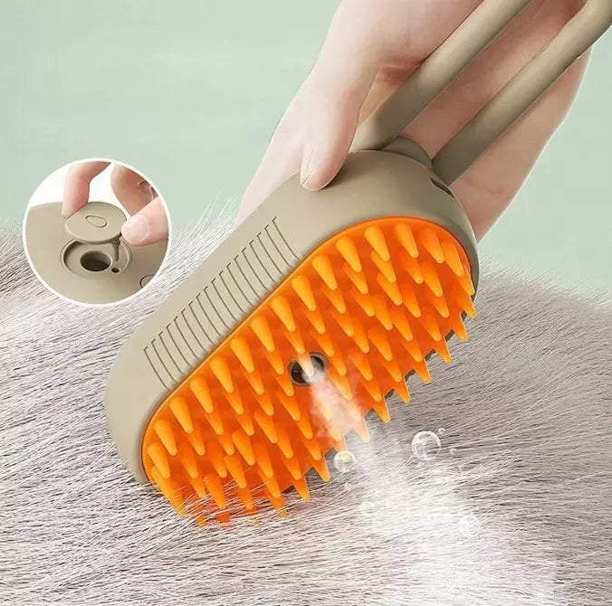 BristleBloom – Steam Pet Grooming Brush for Cats and Dogs