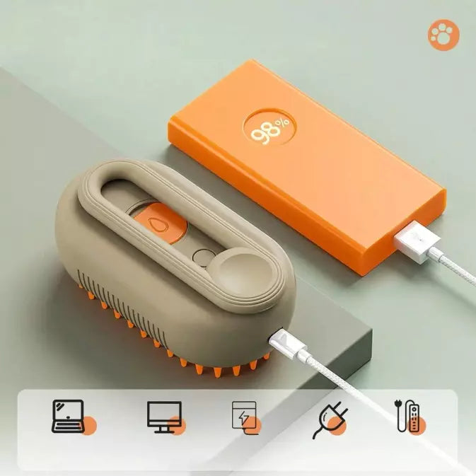 BristleBloom – Steam Pet Grooming Brush for Cats and Dogs