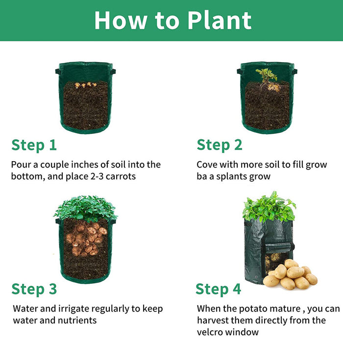 HarvestPeek - 3-Pack Potato Grow Bags