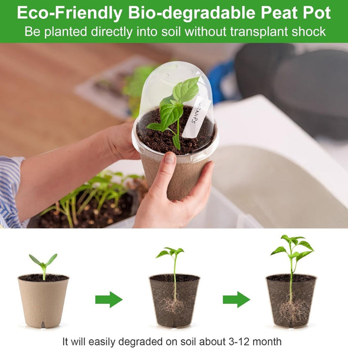 FreshStart - Peat Pots with Humidity Domes
