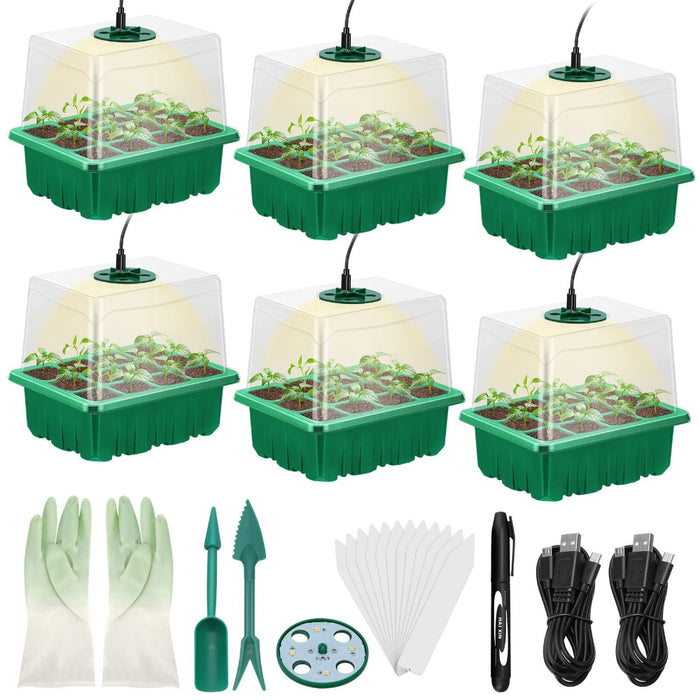 SproutDeck - 6pcs Self-Watering Seed Starter Trays