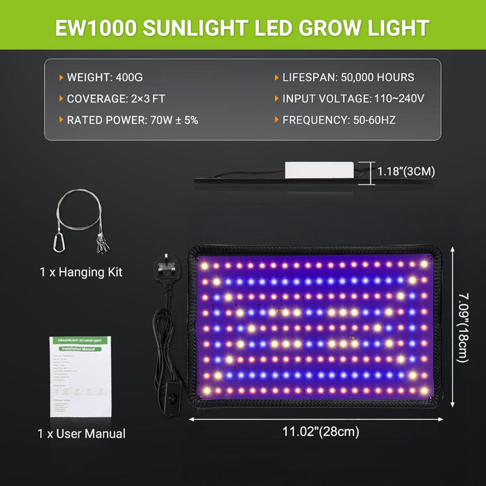 IndoorSun - 120W LED Grow Light Panel
