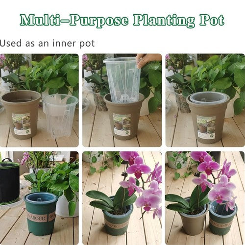 GrowGlass - Clear Nursery Pots with Drainage and Saucers