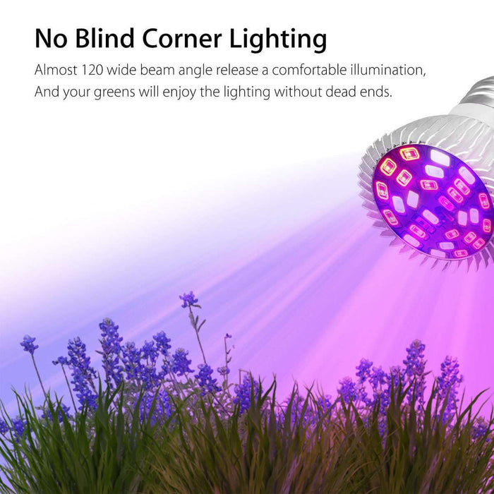 LeafBright - 100W Full Spectrum E27 LED Grow Light Bulbs