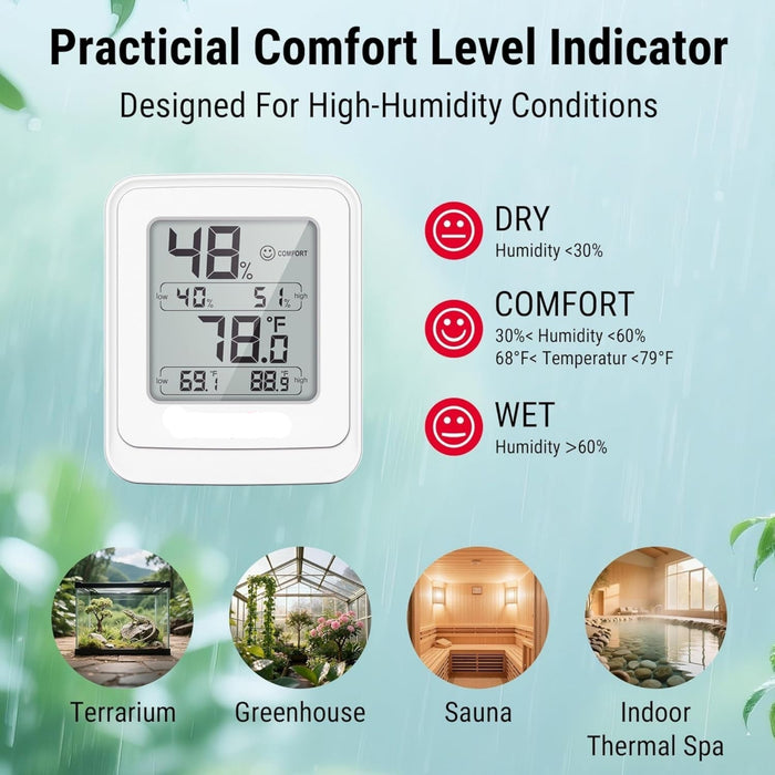 HumidiGrow - High-Humidity Resistant Greenhouse Thermometer-Hygrometer