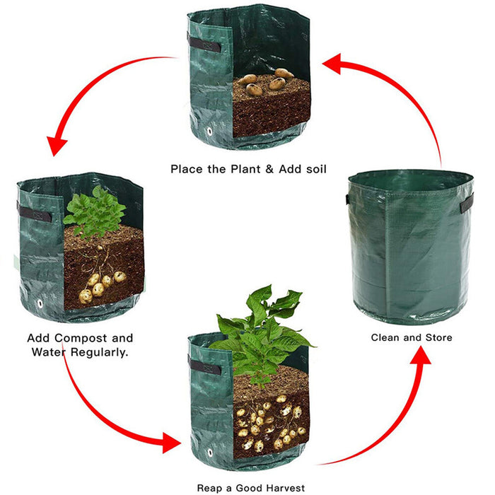 HarvestPeek - 3-Pack Potato Grow Bags