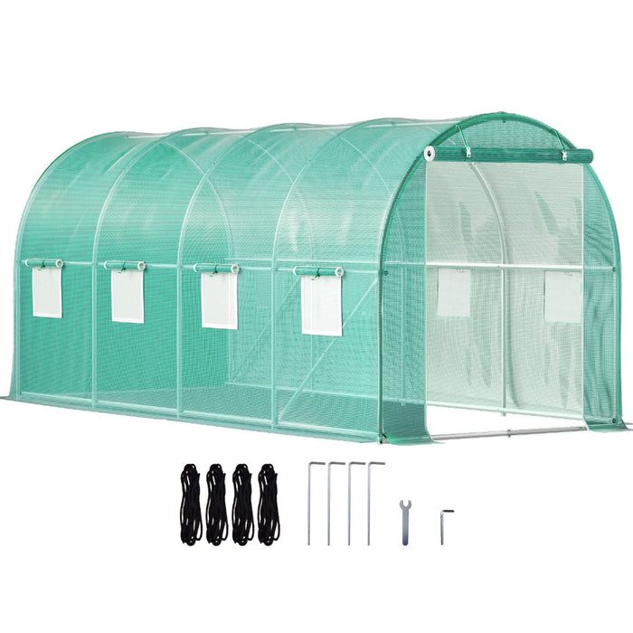 Backyard Bloom - 15x7x7 ft Walk-in Tunnel Greenhouse