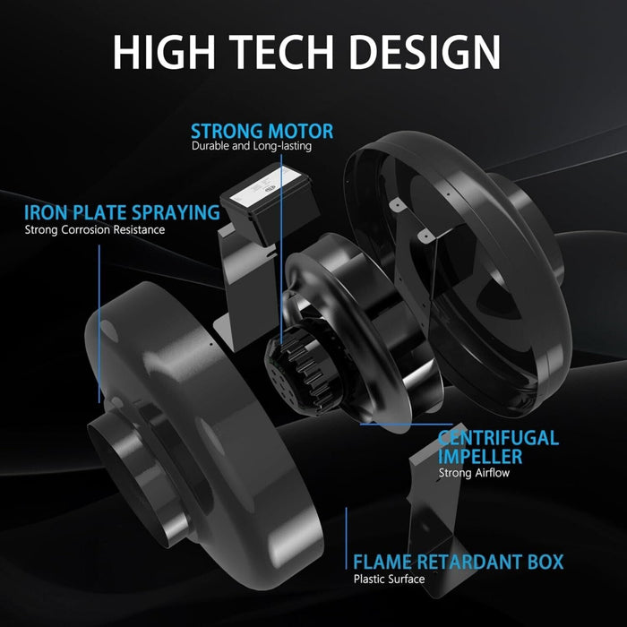 AirStreamX - Inline Duct Exhaust Fan for Grow Tents
