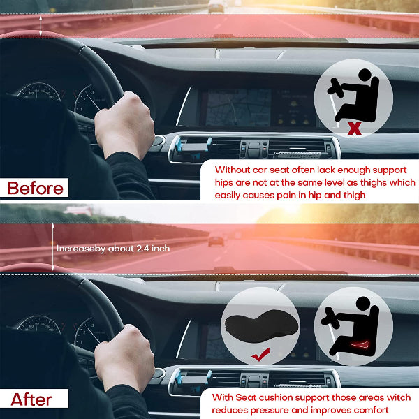 DriveBoost - Car Seat Cushion for Height & Comfort