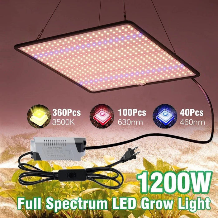 PlantAura - 1200W Full Spectrum LED Grow Light