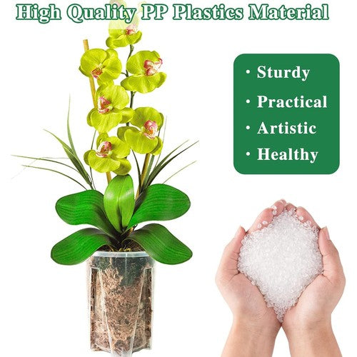 GrowGlass - Clear Nursery Pots with Drainage and Saucers