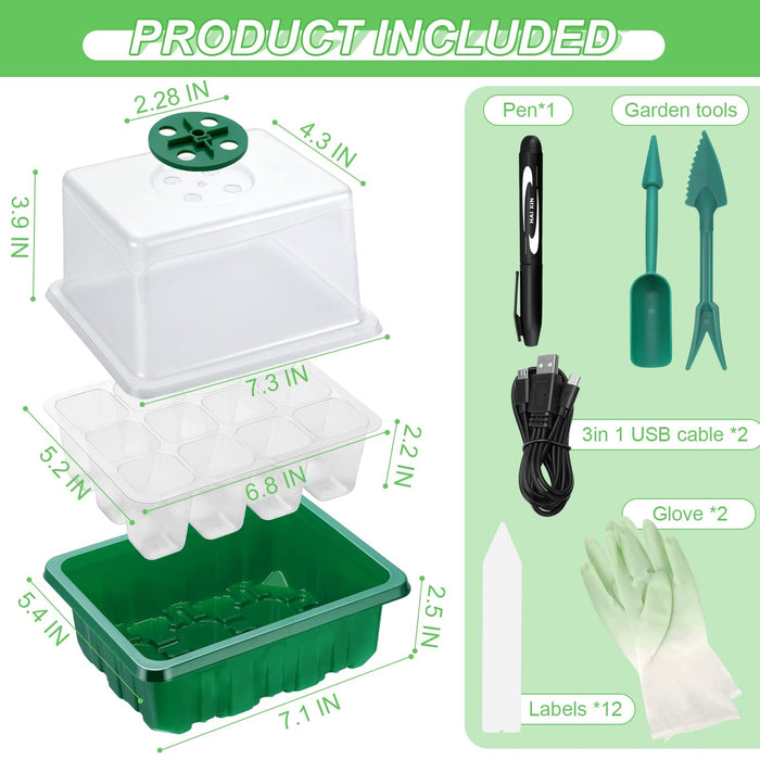 GrowStart – 72-Cell Lighted Seed Starter Kit