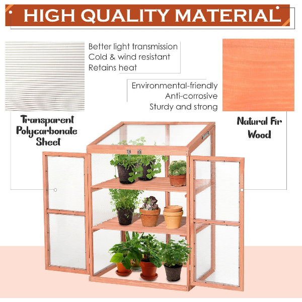CedarSprout - Polycarbonate Greenhouse with Shelves