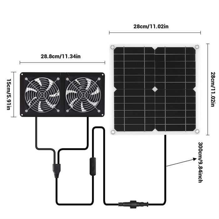 DualRay - Solar Powered Dual Exhaust Fan