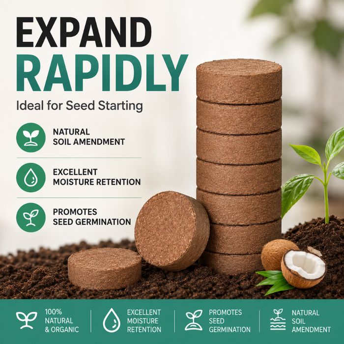 CocoCradle - Compressed Coco Coir Growing Pellets