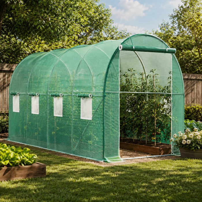 Backyard Bloom - 15x7x7 ft Walk-in Tunnel Greenhouse