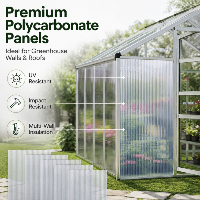 6 Pcs Polycarbonate Greenhouse Panels