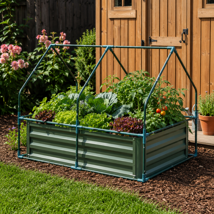 GreenCrate - Compact Outdoor Greenhouse with Raised Bed