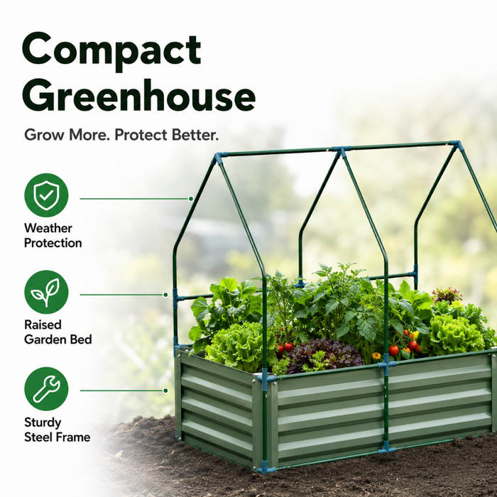 GreenCrate - Compact Outdoor Greenhouse with Raised Bed