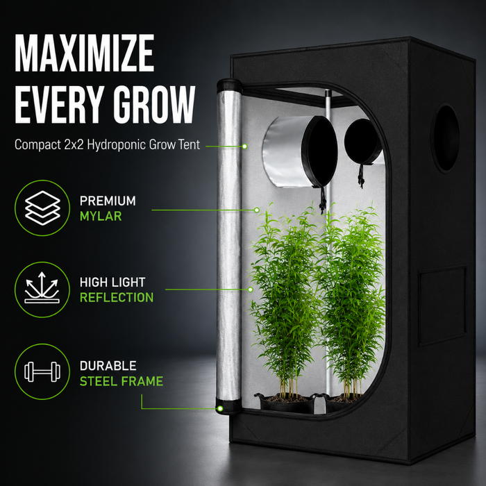 ReflectGrow - Compact 2x2 Hydroponic Grow Tent
