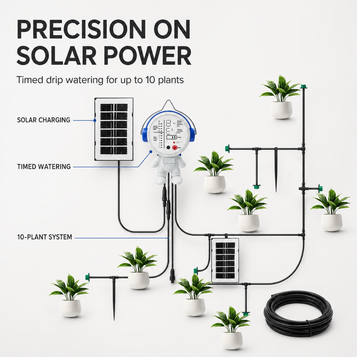 Solar Automatic Drip Irrigation System Kit for 15 Plants