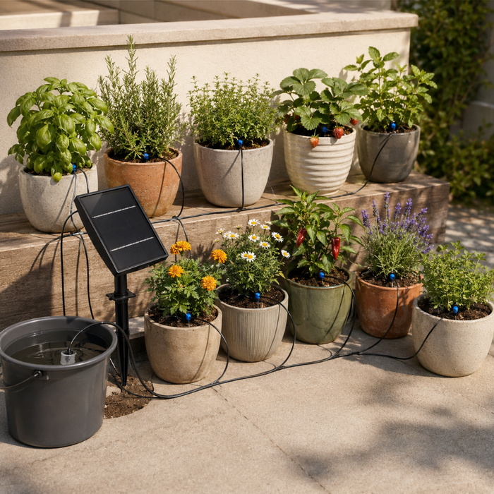 Solar Drip Irrigation System for 10 Plants