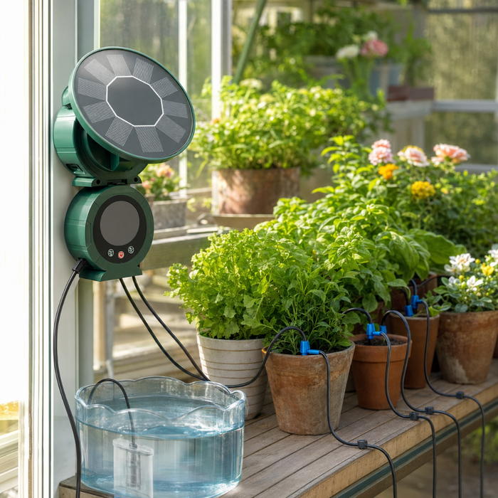 Solar Automatic Drip Irrigation System for Up to 15 Plants