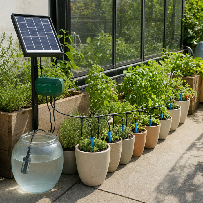 Automatic Solar Drip Irrigation System for Up to 15 Plants