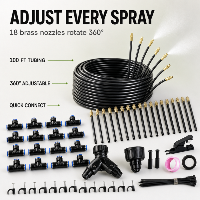 MistRoute - 100FT Adjustable Drip Irrigation Kit