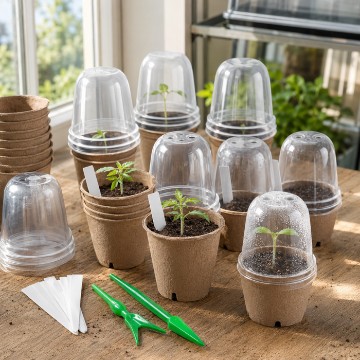 36-Piece Peat Pots with Humidity Domes