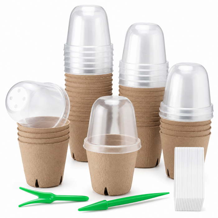 36-Piece Peat Pots with Humidity Domes