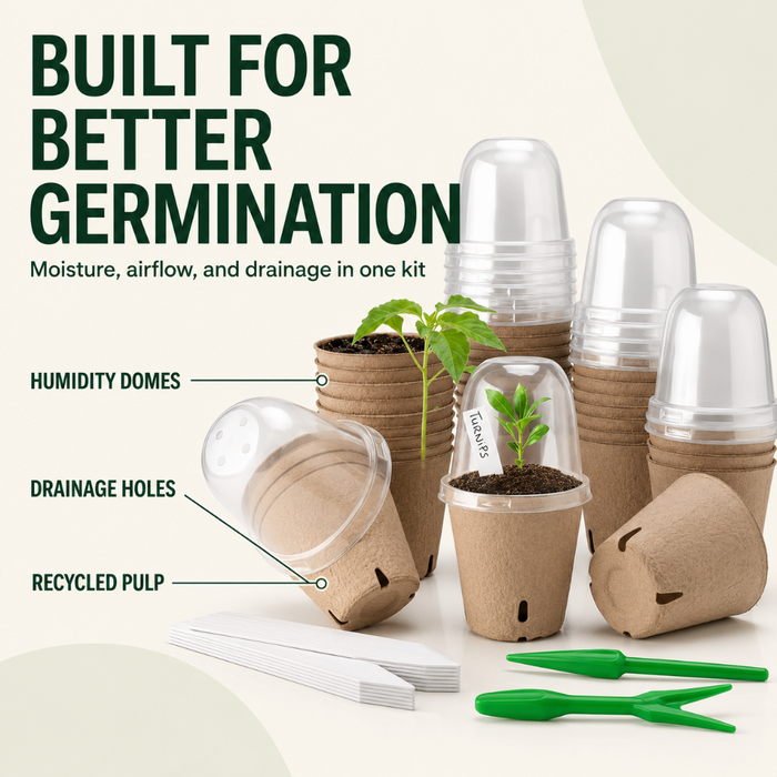 36-Piece Peat Pots with Humidity Domes