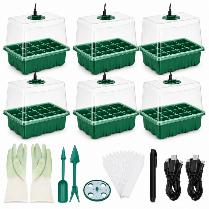 GrowStart – 72-Cell Lighted Seed Starter Kit