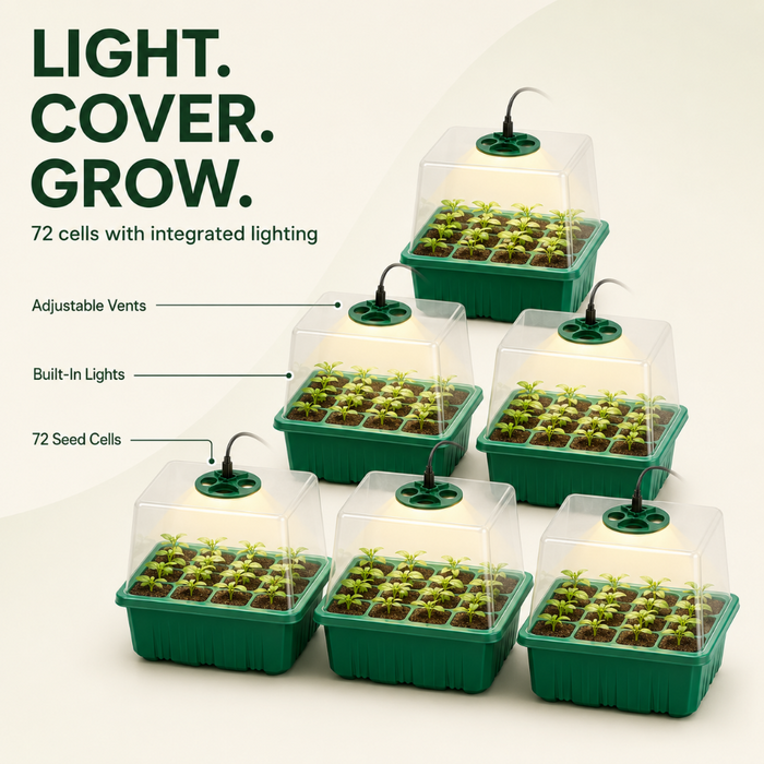 GrowStart – 72-Cell Lighted Seed Starter Kit