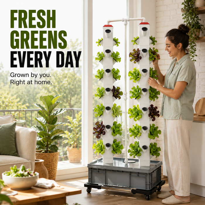 Vertical Hydroponic Garden Tower System - 56 Plants