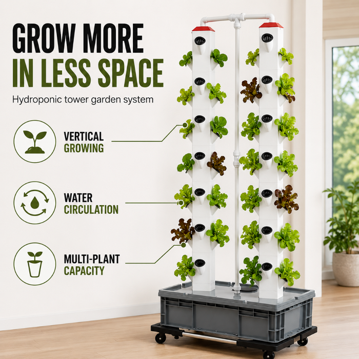Vertical Hydroponic Garden Tower System - 56 Plants