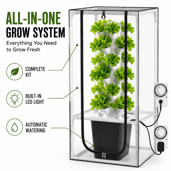 Hydroponic Growing System with LED Light