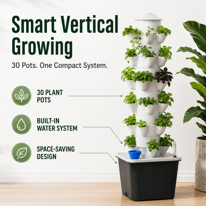 SkyGarden - 30-Pot Vertical Hydroponic Growing System
