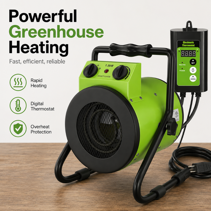 1500W Greenhouse Heater with Digital Thermostat